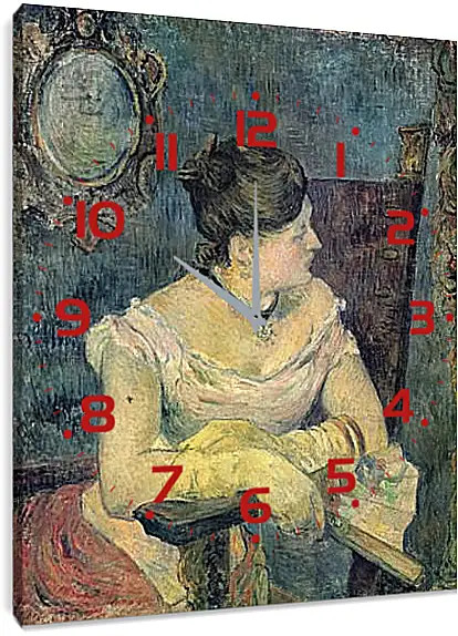 Часы картина - Mette Gauguin en robe de soir. Поль Гоген