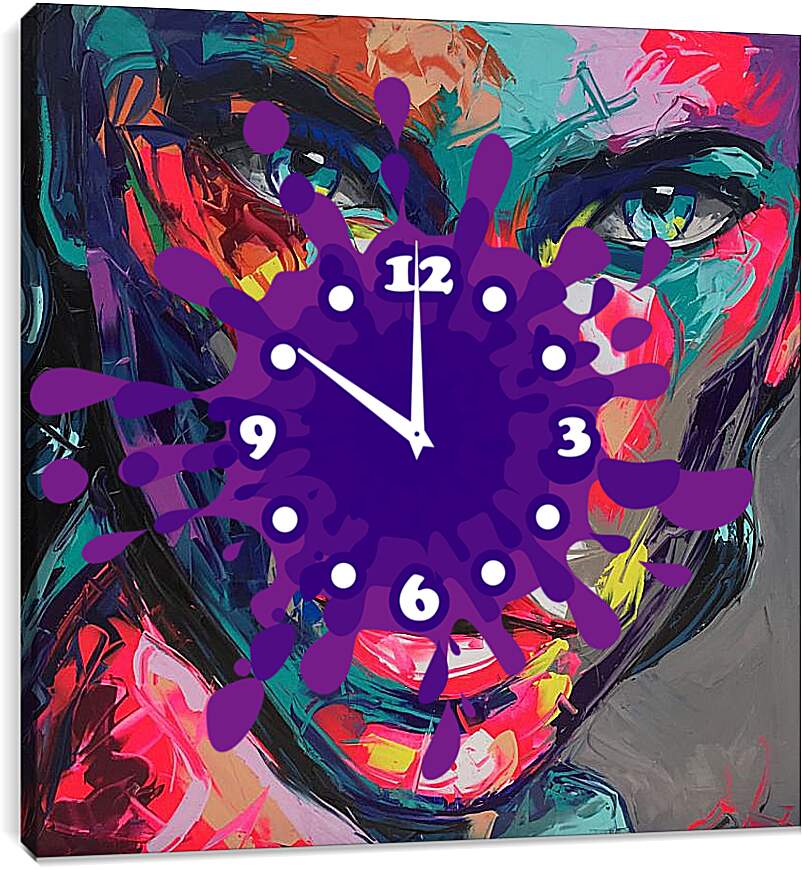 Часы картина - Красочное лицо