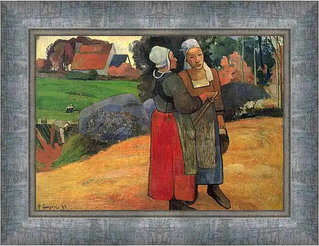 Картина в раме - Paysannes bretonnes. Поль Гоген