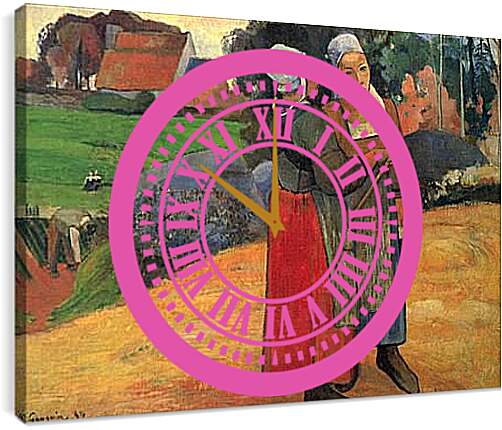Часы картина - Paysannes bretonnes. Поль Гоген