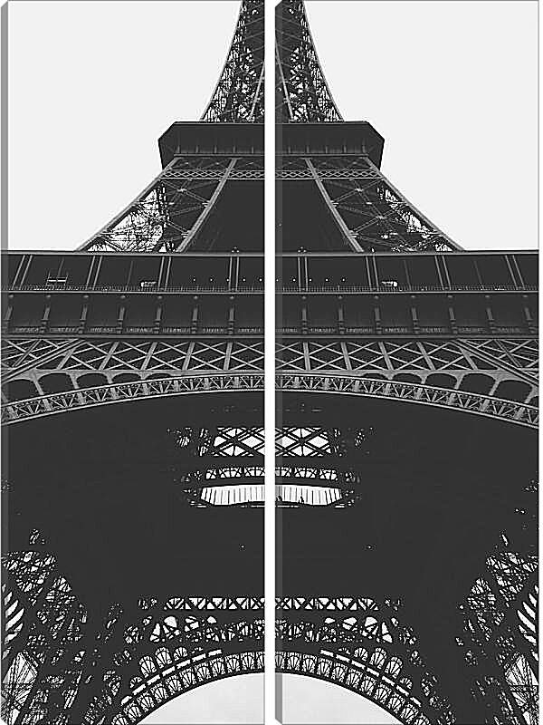 Модульная картина - Черно-белая Эйфелева башня