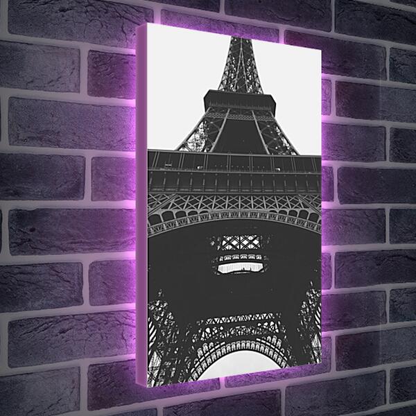 Лайтбокс световая панель - Черно-белая Эйфелева башня