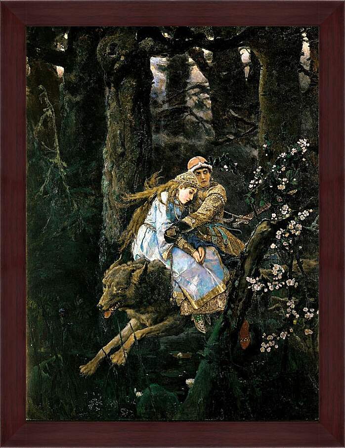 Картина в раме - Иван-царевич на сером волке. Виктор Васнецов