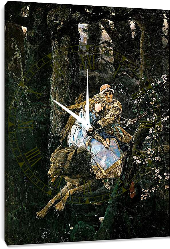 Часы картина - Иван-царевич на сером волке. Виктор Васнецов