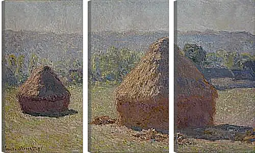 Модульная картина - Haystacks at the End of the Summer, Morning Effect. Клод Моне