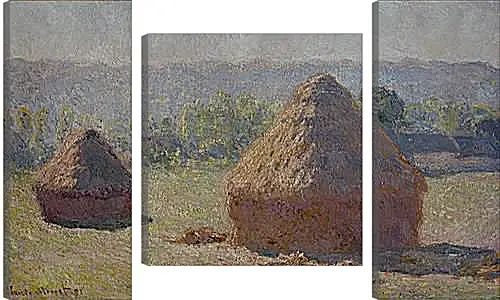 Модульная картина - Haystacks at the End of the Summer, Morning Effect. Клод Моне