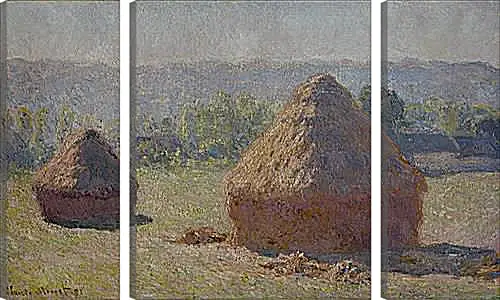 Модульная картина - Haystacks at the End of the Summer, Morning Effect. Клод Моне