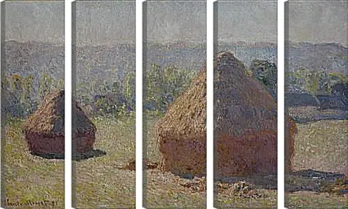 Модульная картина - Haystacks at the End of the Summer, Morning Effect. Клод Моне