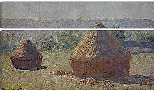 Модульная картина - Haystacks at the End of the Summer, Morning Effect. Клод Моне