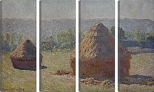 Модульная картина - Haystacks at the End of the Summer, Morning Effect. Клод Моне