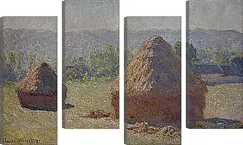 Модульная картина - Haystacks at the End of the Summer, Morning Effect. Клод Моне