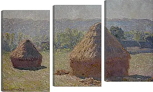 Модульная картина - Haystacks at the End of the Summer, Morning Effect. Клод Моне