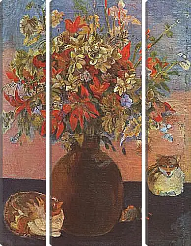 Модульная картина - Nature morte aux chats. Поль Гоген