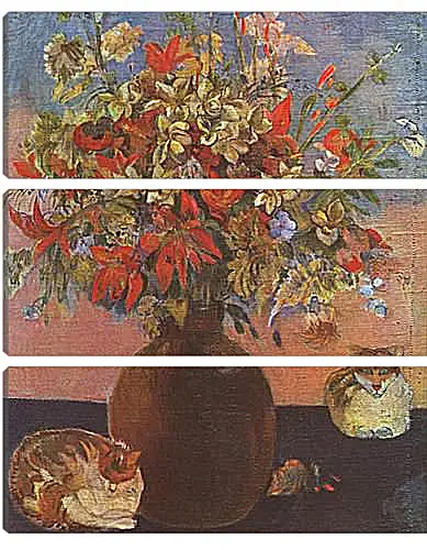 Модульная картина - Nature morte aux chats. Поль Гоген