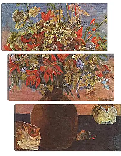 Модульная картина - Nature morte aux chats. Поль Гоген