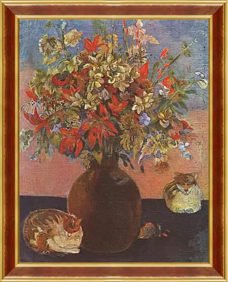 Картина в раме - Nature morte aux chats. Поль Гоген