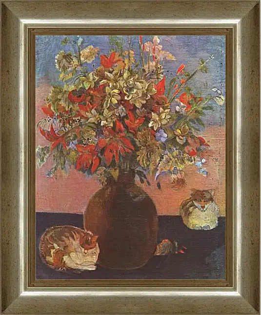 Картина в раме - Nature morte aux chats. Поль Гоген