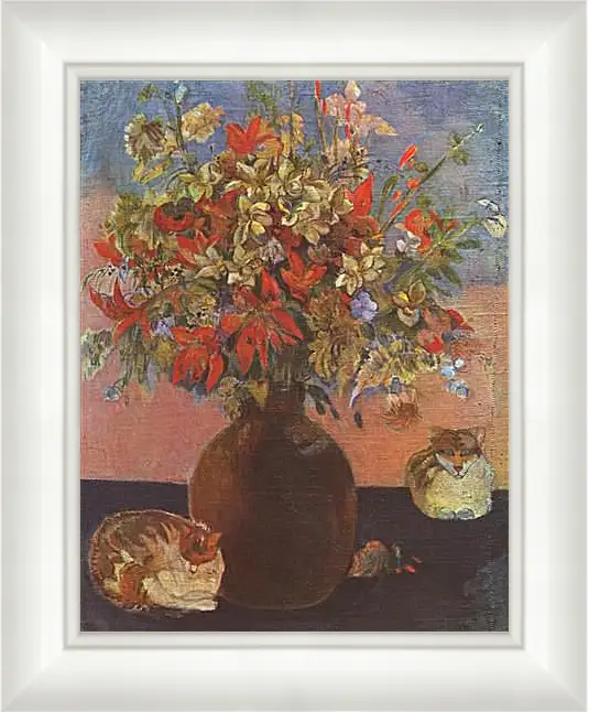 Картина в раме - Nature morte aux chats. Поль Гоген