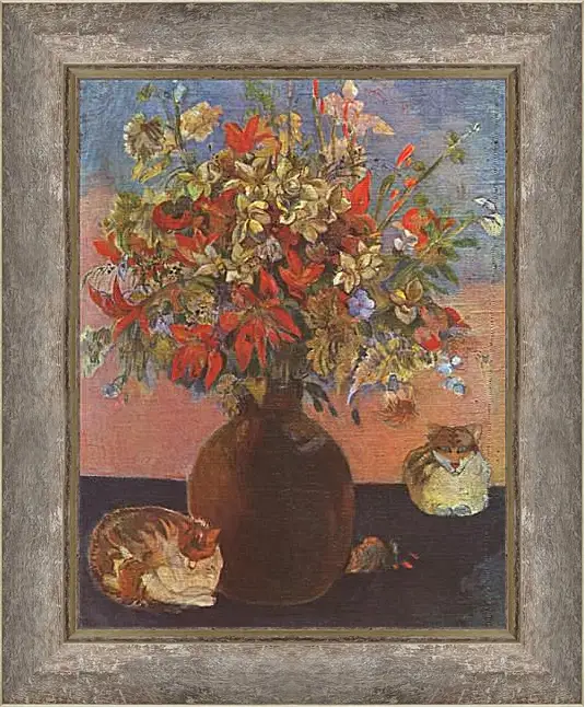 Картина в раме - Nature morte aux chats. Поль Гоген
