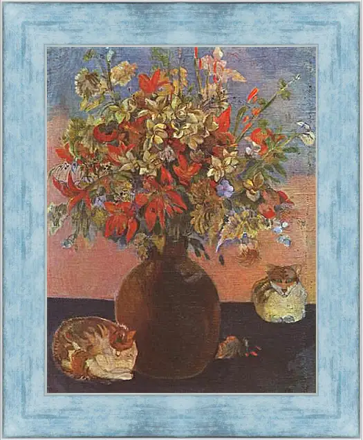 Картина в раме - Nature morte aux chats. Поль Гоген