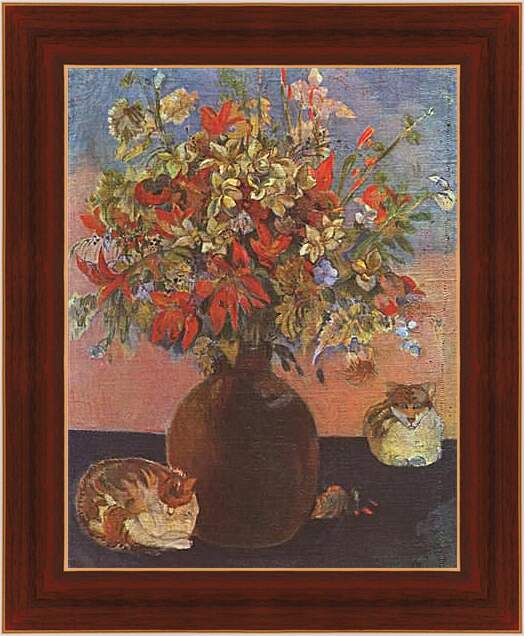 Картина в раме - Nature morte aux chats. Поль Гоген