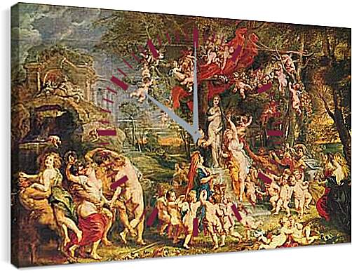 Часы картина - Праздник Венеры. Питер Пауль Рубенс