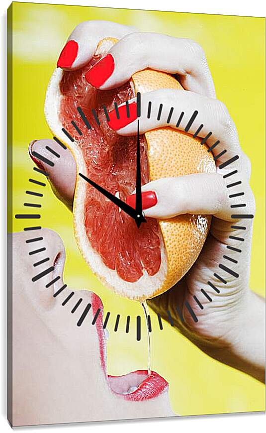 Часы картина - Вкус грейпфрута
