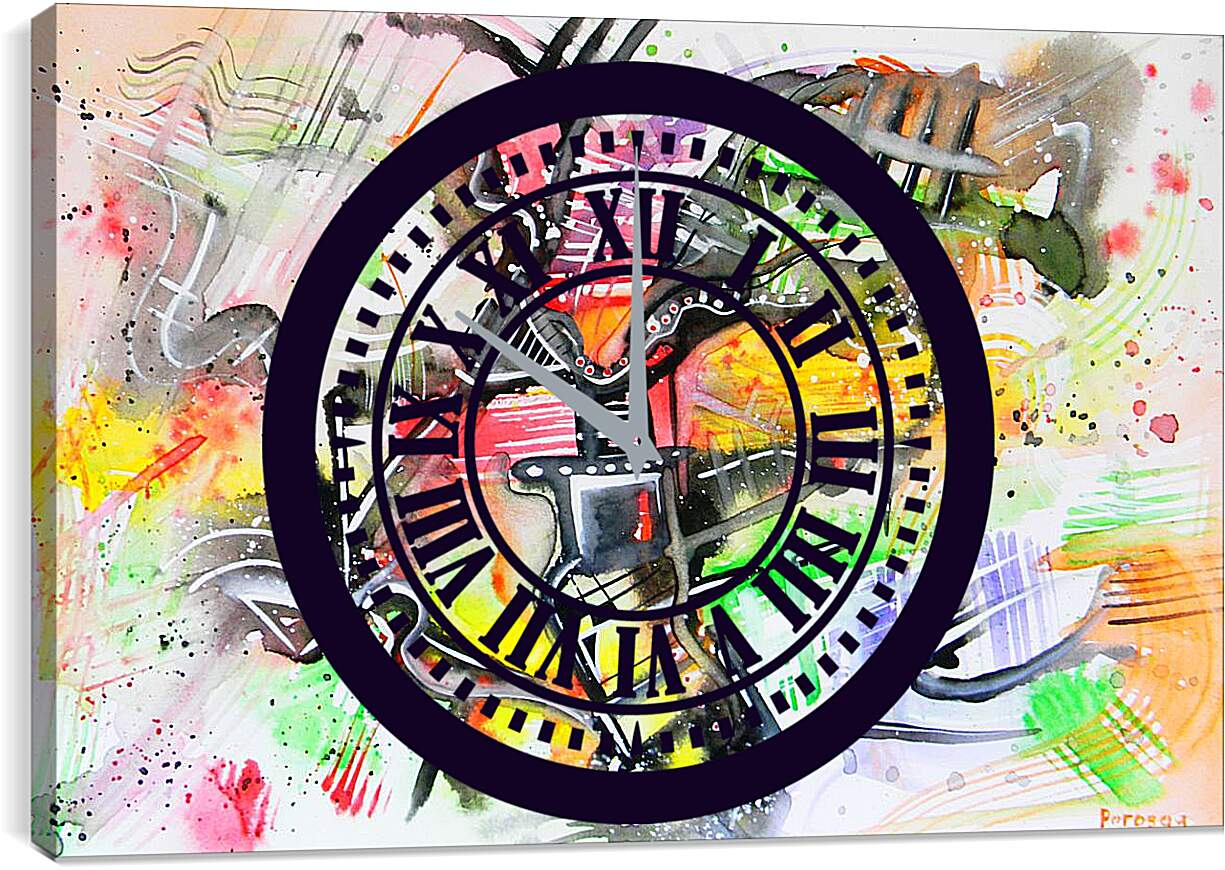 Часы картина - Арт абстракция Кандинский