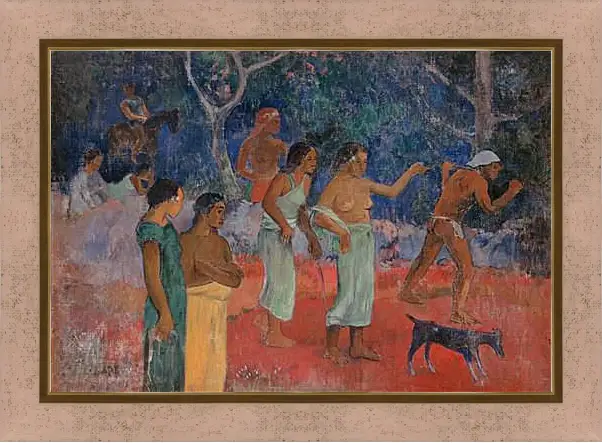 Картина в раме - Scene from Tahitian Life. Поль Гоген