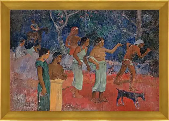 Картина в раме - Scene from Tahitian Life. Поль Гоген