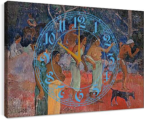 Часы картина - Scene from Tahitian Life. Поль Гоген