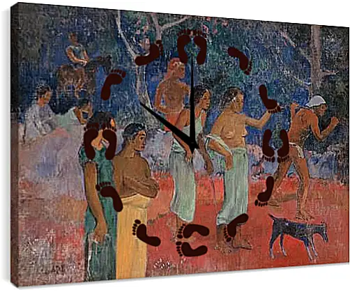 Часы картина - Scene from Tahitian Life. Поль Гоген