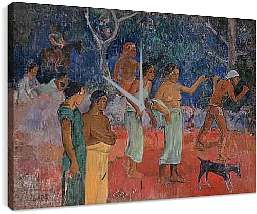 Часы картина - Scene from Tahitian Life. Поль Гоген