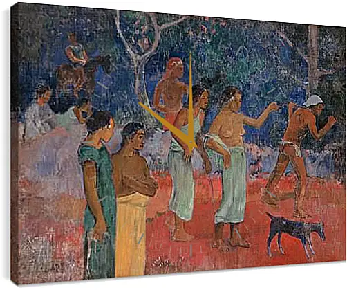 Часы картина - Scene from Tahitian Life. Поль Гоген