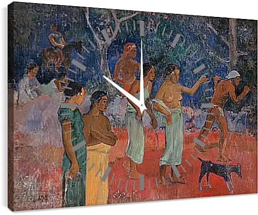 Часы картина - Scene from Tahitian Life. Поль Гоген