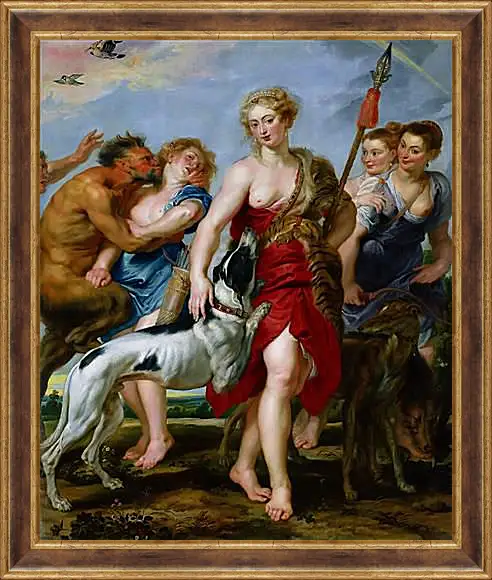 Картина в раме - Diana and Nymphs Departing for the Hunt. Питер Пауль Рубенс