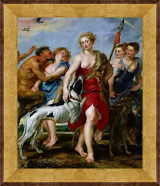 Картина в раме - Diana and Nymphs Departing for the Hunt. Питер Пауль Рубенс