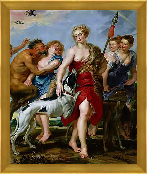 Картина в раме - Diana and Nymphs Departing for the Hunt. Питер Пауль Рубенс