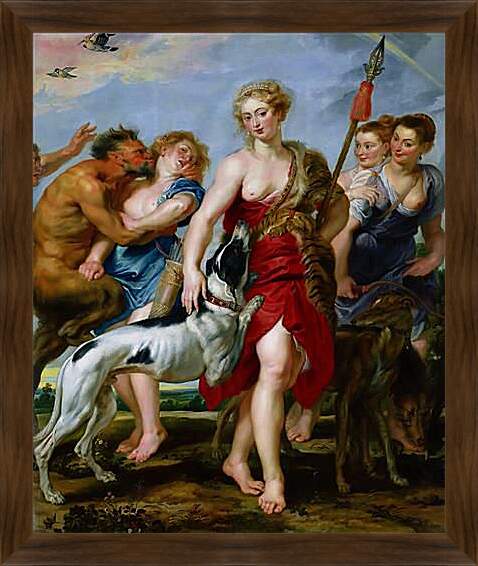 Картина в раме - Diana and Nymphs Departing for the Hunt. Питер Пауль Рубенс