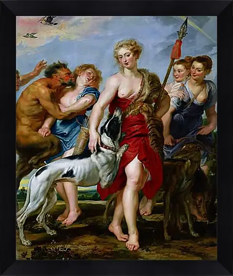 Картина в раме - Diana and Nymphs Departing for the Hunt. Питер Пауль Рубенс