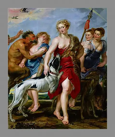 Картина в раме - Diana and Nymphs Departing for the Hunt. Питер Пауль Рубенс