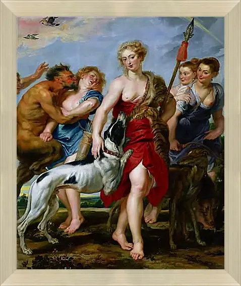 Картина в раме - Diana and Nymphs Departing for the Hunt. Питер Пауль Рубенс