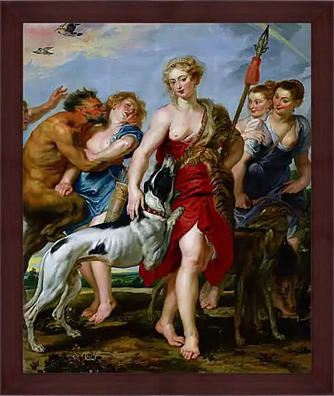 Картина в раме - Diana and Nymphs Departing for the Hunt. Питер Пауль Рубенс