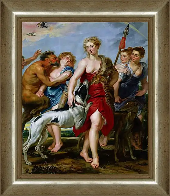 Картина в раме - Diana and Nymphs Departing for the Hunt. Питер Пауль Рубенс