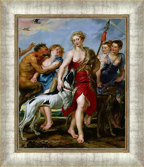 Картина в раме - Diana and Nymphs Departing for the Hunt. Питер Пауль Рубенс