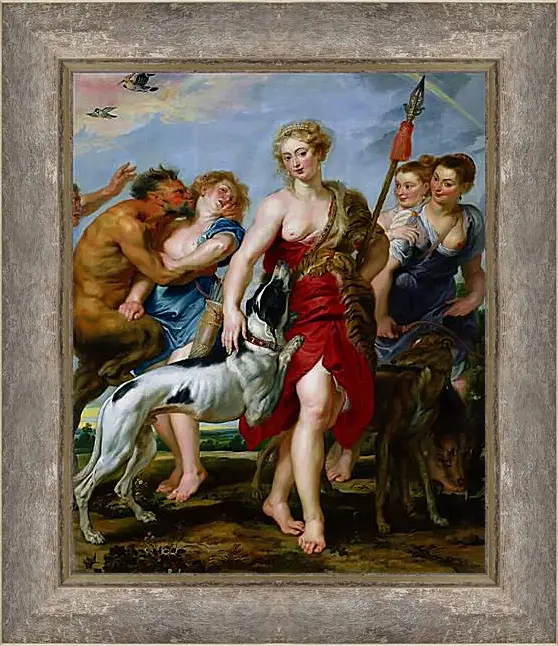 Картина в раме - Diana and Nymphs Departing for the Hunt. Питер Пауль Рубенс