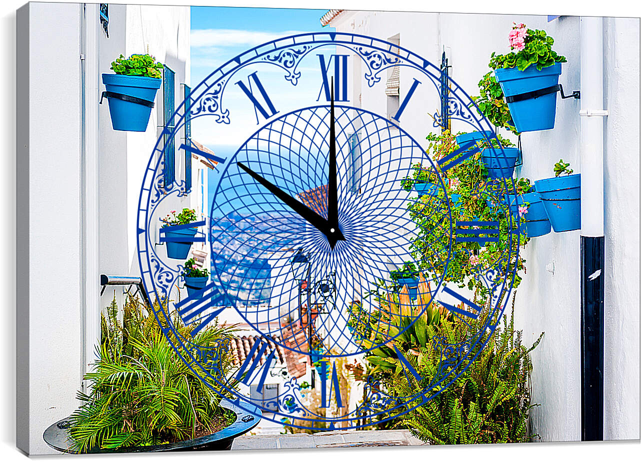 Часы картина - Живописная улица Михас