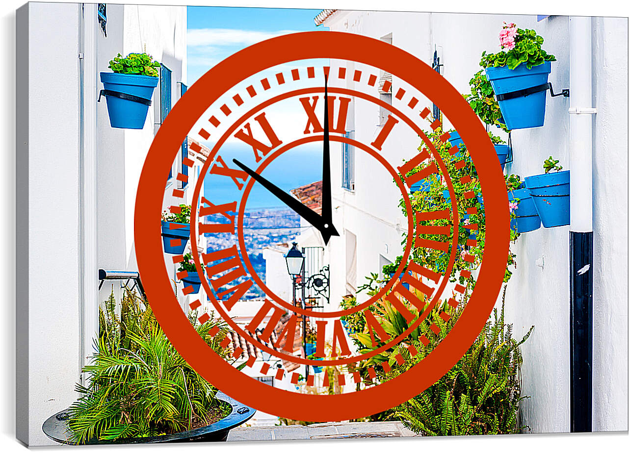 Часы картина - Живописная улица Михас