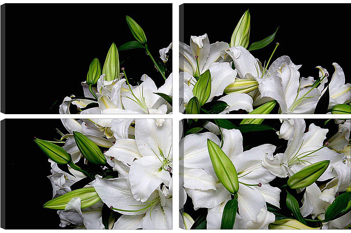 Модульная картина - букет белых лилий