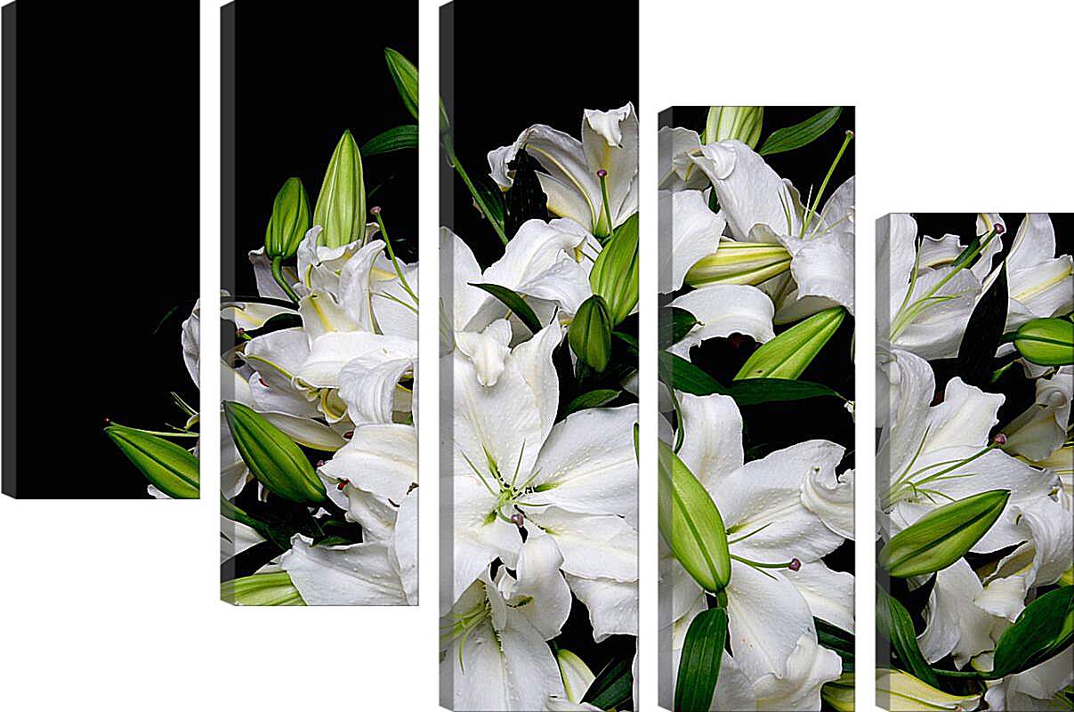 Модульная картина - букет белых лилий